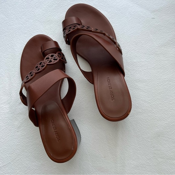 Tory Burch Women's Tiny Miller Toe Ring High Block Sandals - Picture 3 of 11